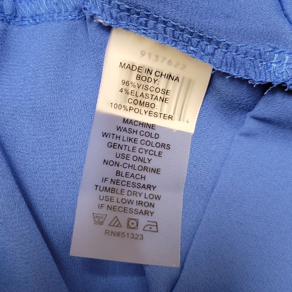 Vince Camuto Sleeveless Blue Crew Neck Tank Top Layered Chiffon Women's XS 1055 - Picture 4 of 4